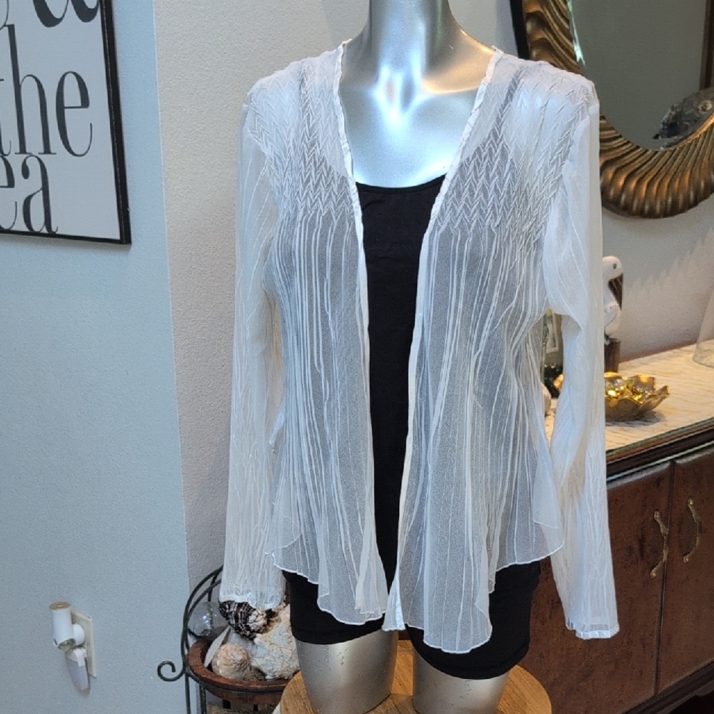 Komarov Sheer White Cardigan